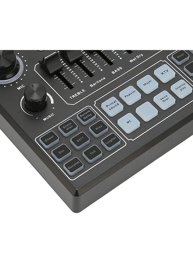 Live Studio Stereo Mixer, Professional DJ Mixer with 6 Modes And 12 Kinds of Sound Effects, Mixer DJ Live Mixing for Karaoke Tiktok Live Streaming Record Gaming - Image 5