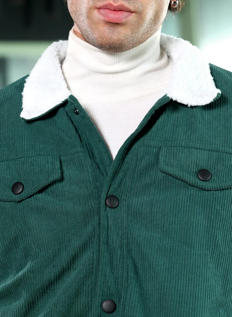 CAHOOT  Men's Emerald Green Utility-Corduroy Jacket for Men | Best Price UAE