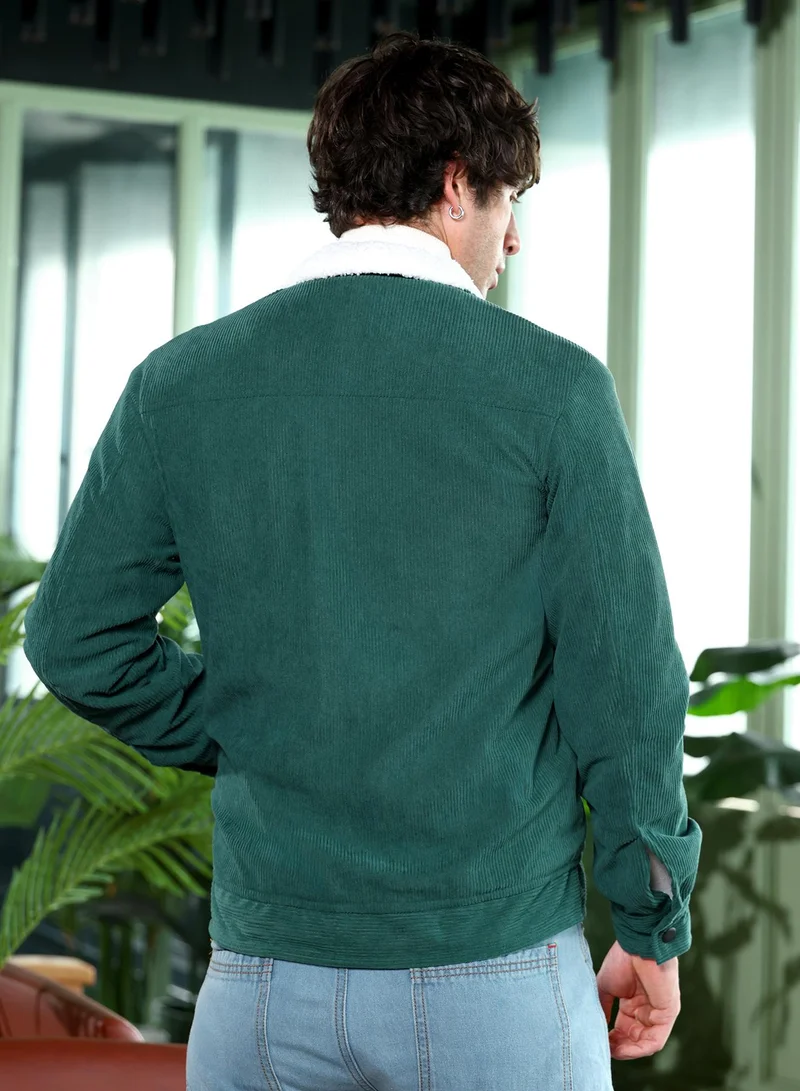 CAHOOT  Men's Emerald Green Utility-Corduroy Jacket for Men | Best Price UAE