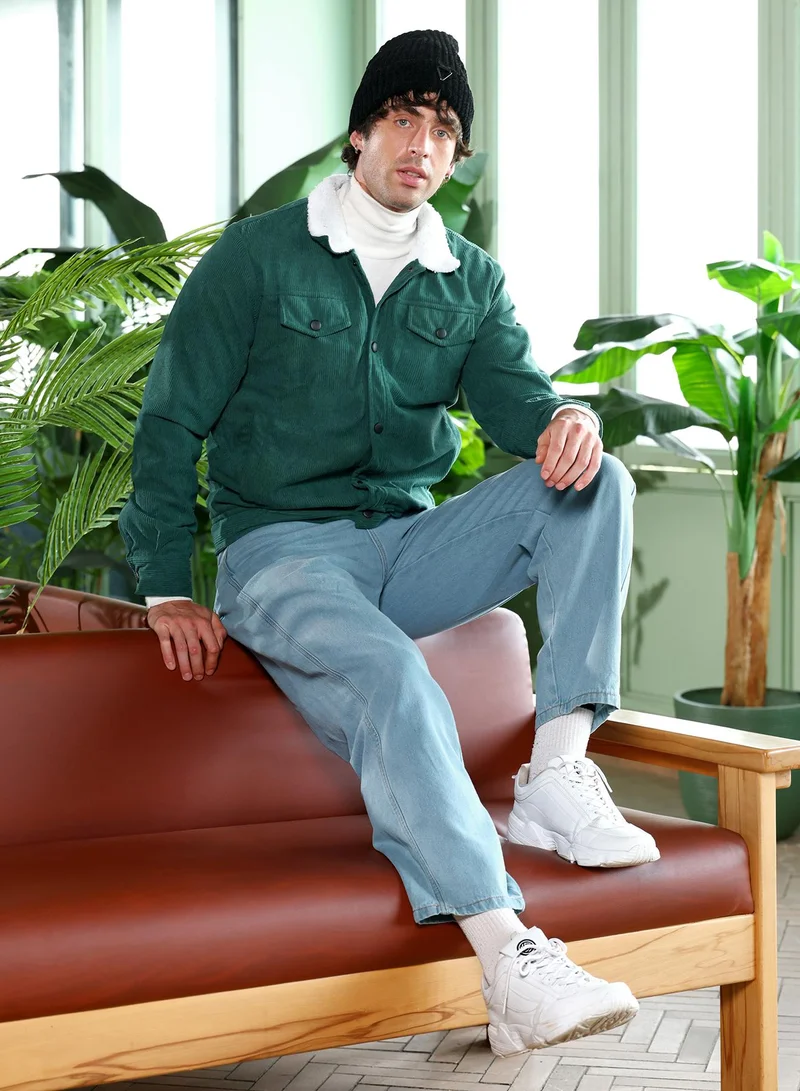 CAHOOT  Men's Emerald Green Utility-Corduroy Jacket for Men | Best Price UAE