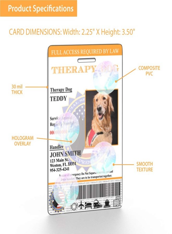 إكسبريس آي دي بطاقة تعريف مخصصة ثلاثية الأبعاد لكلاب العلاج من إكسبريس آي دي مع صورة - تتضمن التسجيل في السجل الوطني للكلاب - جاهزة لرمز الاستجابة السريعة - Image 2
