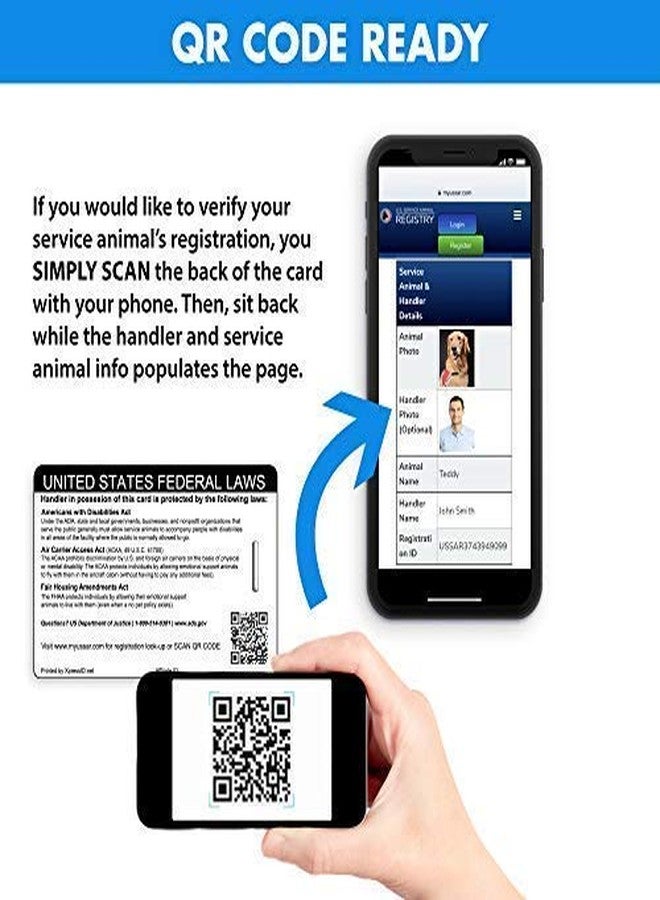 إكسبريس آي دي بطاقة تعريف مخصصة ثلاثية الأبعاد لكلاب العلاج من إكسبريس آي دي مع صورة - تتضمن التسجيل في السجل الوطني للكلاب - جاهزة لرمز الاستجابة السريعة - Image 4