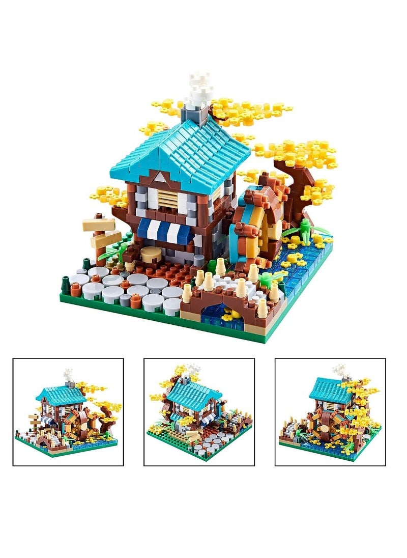 Autumn Flower Treehouse Micro Mini Blocks Building Sets for Adults Tree and Plants Modle Kit Creative DIY Gift for Kids.(625 pcs with 2 Figures) - Image 3