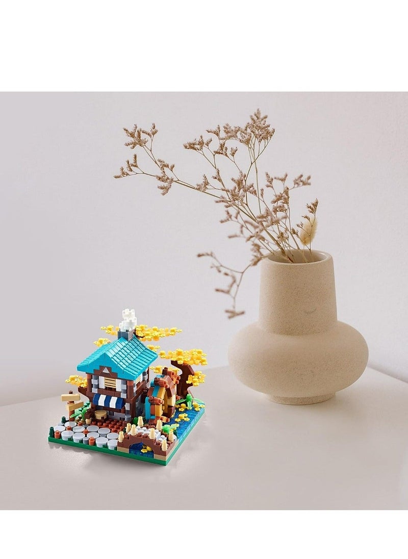 Autumn Flower Treehouse Micro Mini Blocks Building Sets for Adults Tree and Plants Modle Kit Creative DIY Gift for Kids.(625 pcs with 2 Figures) - Image 4