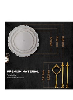 Y&D 3 Tier Round Cake Stand Party Food Server Display Set Dessert Slate Serving White Porcelain with New Fittings  - Image 4