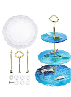 Y&D 3 Tier Round Cake Stand Party Food Server Display Set Dessert Slate Serving White Porcelain with New Fittings  - Image 1