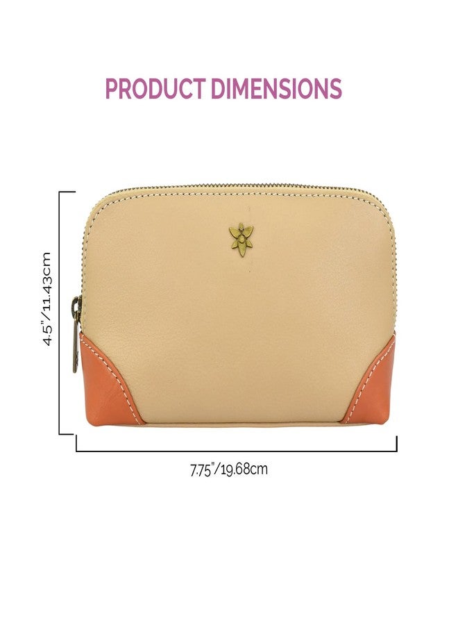 Anna by Anuschka Heritage Collection Women's Genuine Leather Cosmetic Case - Heritage Almond - Image 4