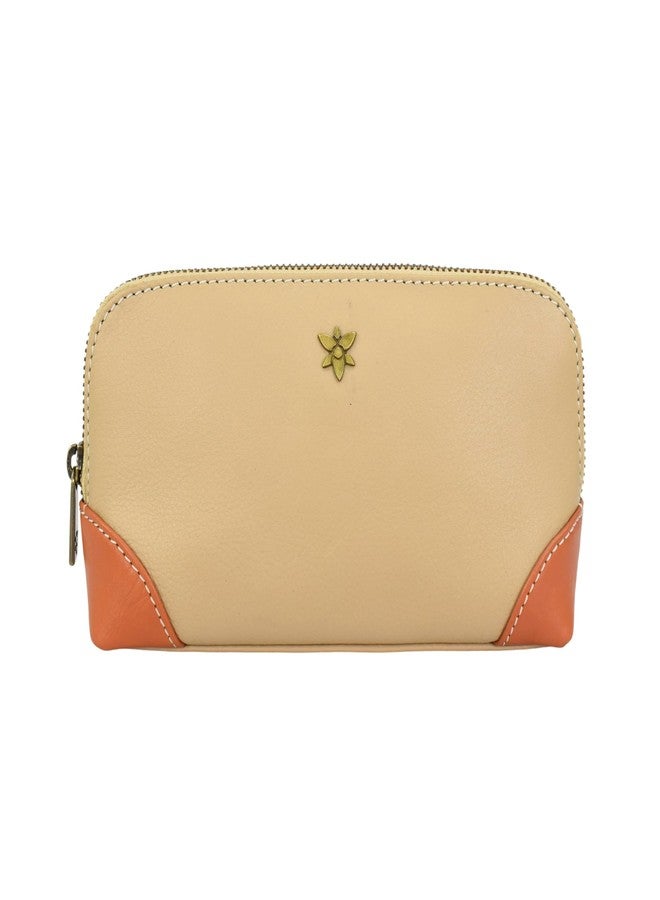 Anna by Anuschka Heritage Collection Women's Genuine Leather Cosmetic Case - Heritage Almond - Image 1
