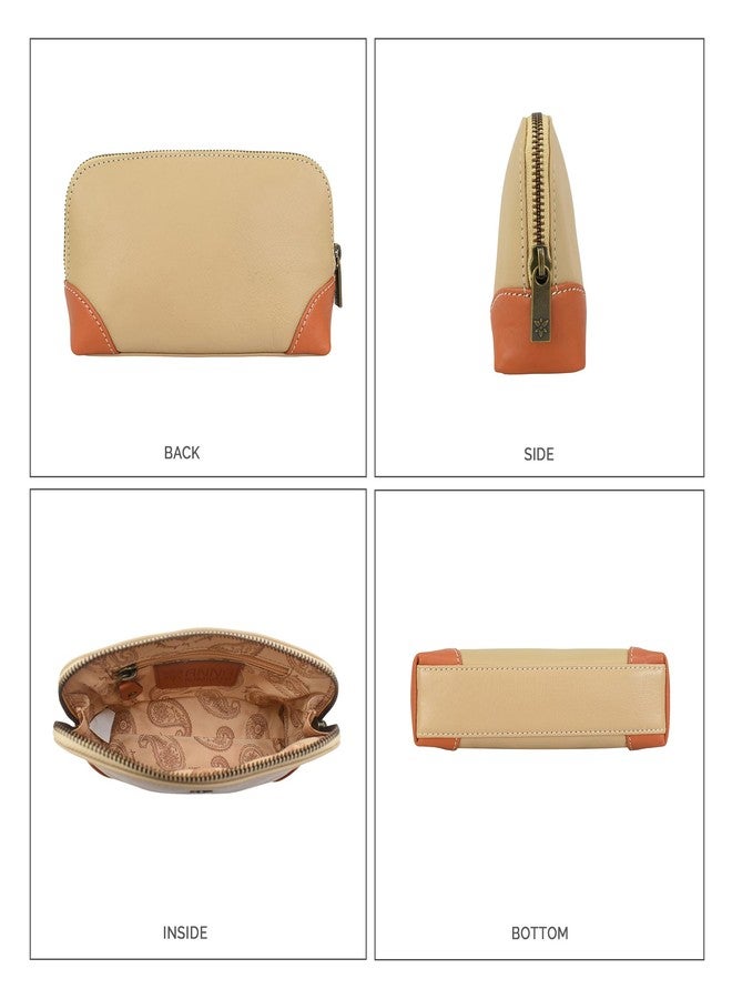 Anna by Anuschka Heritage Collection Women's Genuine Leather Cosmetic Case - Heritage Almond - Image 3
