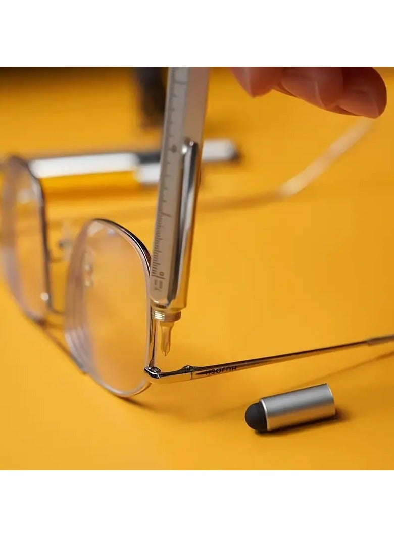 قلم المهندس و المقاول السعودي 6 في 1 متعدد الوظائف مفيد فيه أدوات البناء في جيبك او في مكتبك يحتوي قلم حبر ناشف و مسطرة سم او بوصه و ميزان و مفك برغي عادي و مفك برغي مربع و قلم للهواتف و الأجهزه اللوحية لا يحتاج إلى بطارية و ممكن هديه لطيفة لون اسود - Image 4