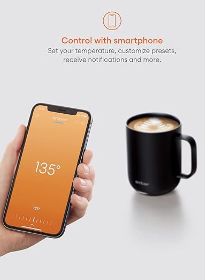 Ember Mug 2 10OZ / 295ML | Temperature Control Mug, Vacuum Insulated Stainless Steel Smart Cup for Coffee, Tea, Water, 90Min Battery Life, iOS/Android - Black - Image 2