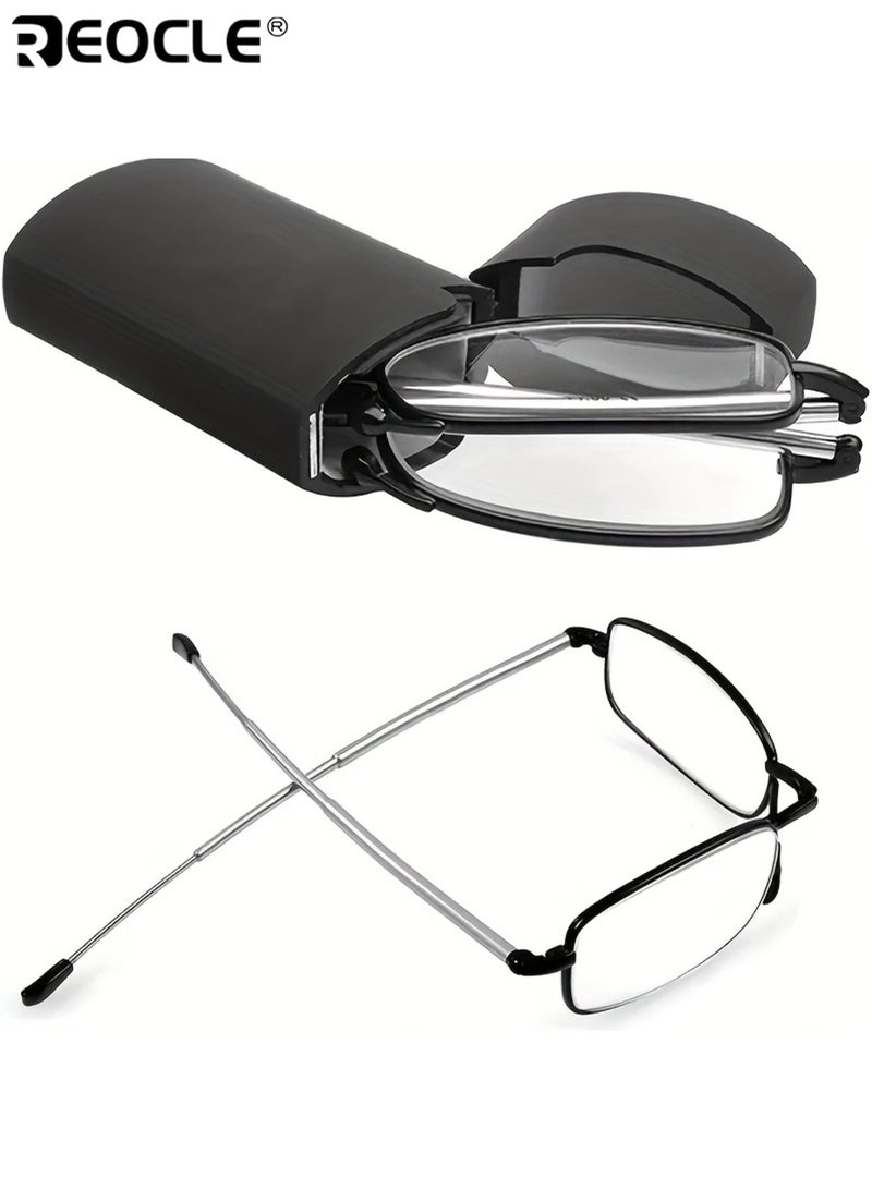 ريوكل نظارات قراءة قابلة للطي للجنسين، مع حماية من الضوء الأزرق، وعدسات بيضاوية، وقارئ محمول بإطار خفيف الوزن، للاستخدام اليومي على الكمبيوتر. - Image 2