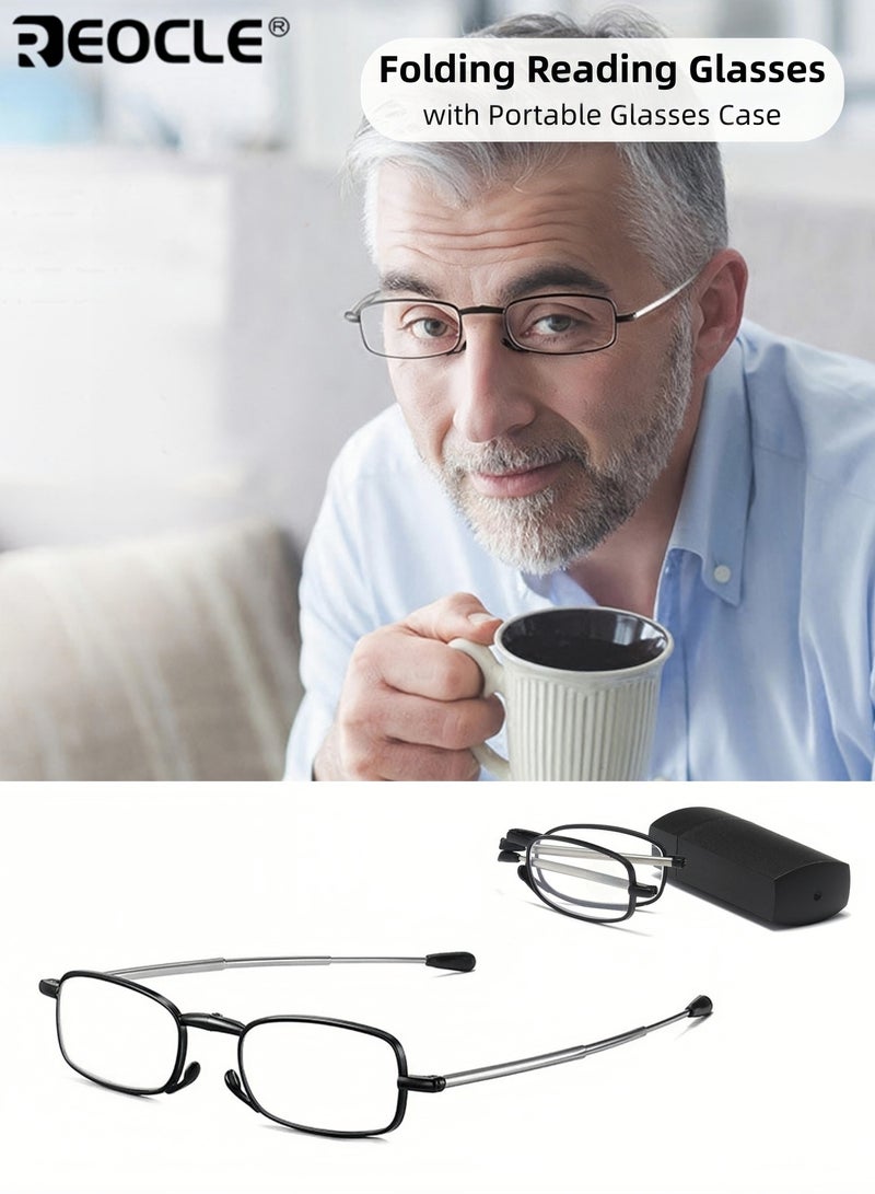 ريوكل نظارات قراءة قابلة للطي للجنسين، مع حماية من الضوء الأزرق، وعدسات بيضاوية، وقارئ محمول بإطار خفيف الوزن، للاستخدام اليومي على الكمبيوتر. - Image 1