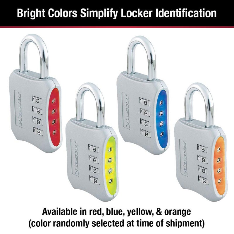 Master Lock Resettable Combination Locker Lock, Lock for Gym and School Lockers, Colors May Vary, 653D - Image 4