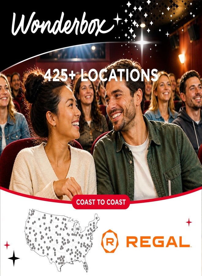 Wonderbox Regal Movie Gift Box, 2 Tickets, 2 Drinks, 2 Popcorn & 2 Candies Movie Night Experience for 2, Valid at 425 Locations - Image 4