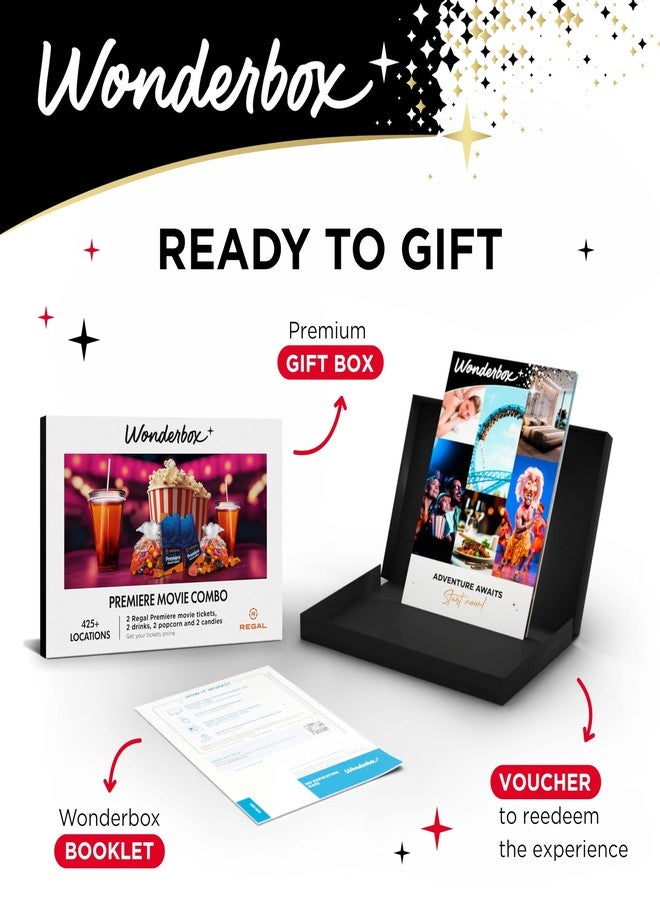 Wonderbox Regal Movie Gift Box, 2 Tickets, 2 Drinks, 2 Popcorn & 2 Candies Movie Night Experience for 2, Valid at 425 Locations - Image 2