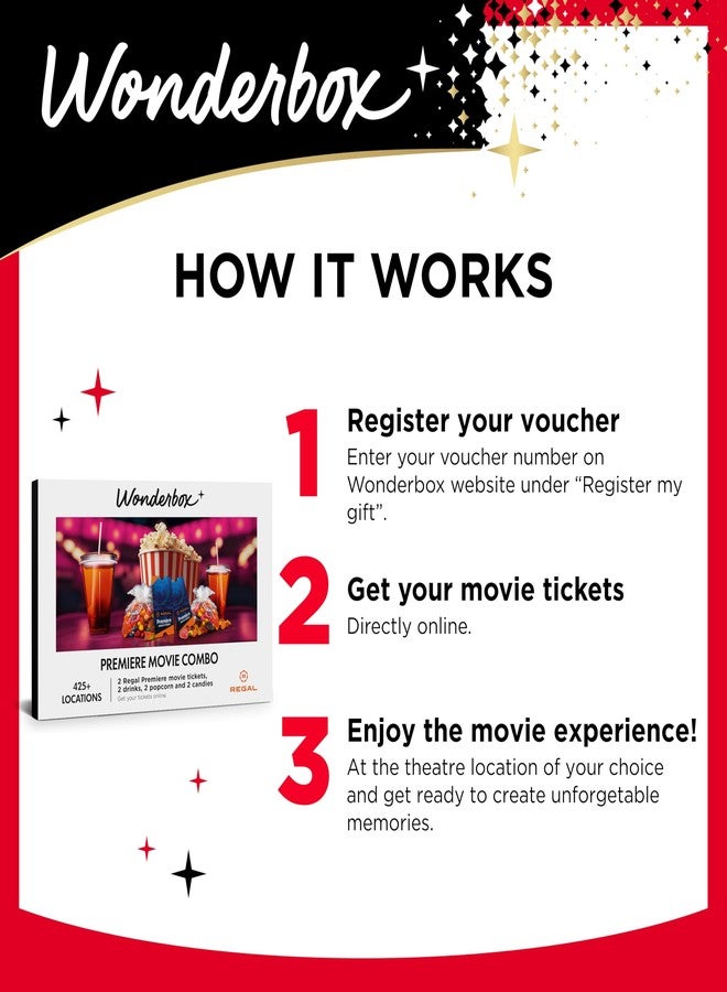 Wonderbox Regal Movie Gift Box, 2 Tickets, 2 Drinks, 2 Popcorn & 2 Candies Movie Night Experience for 2, Valid at 425 Locations - Image 5