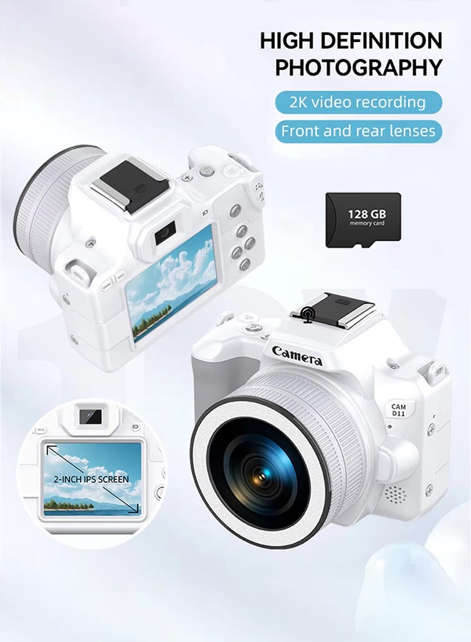 Mini Digital Camera 48MP DSLR Camera 2K HD 16X Digital Zoom Camera Travel Camara with 128G Memory Card , 2inch IPS Scree, Video Recording Camara - Image 2