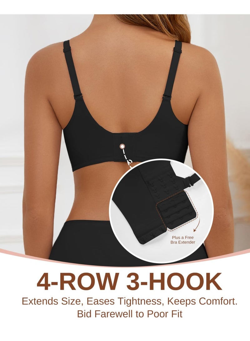 Jelly Bras for Women, Bras for Women No Underwire, Wireless Full Coverage Bra with Lift Support, Soft T Shirt Bra for Everyday Wear and Sleep - Image 4