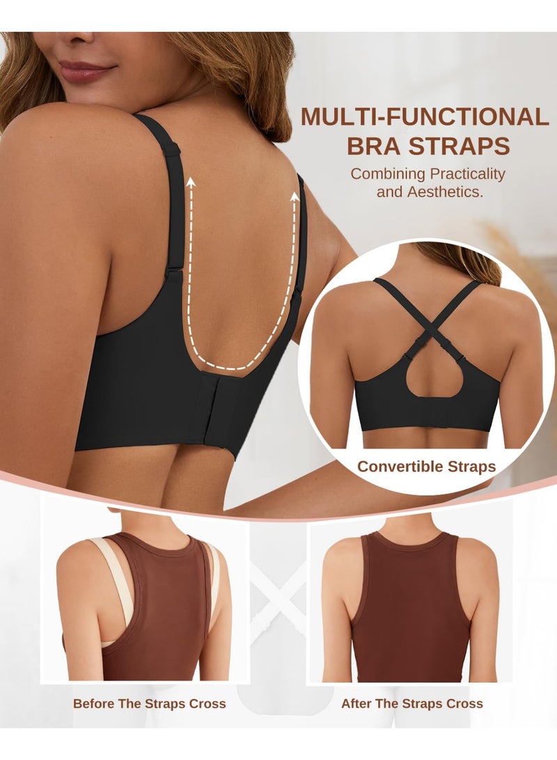 Jelly Bras for Women, Bras for Women No Underwire, Wireless Full Coverage Bra with Lift Support, Soft T Shirt Bra for Everyday Wear and Sleep - Image 5