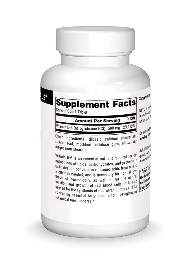 Source Naturals Vitamin B6 500 Mg Immune System Support 100 Tablets - Image 4