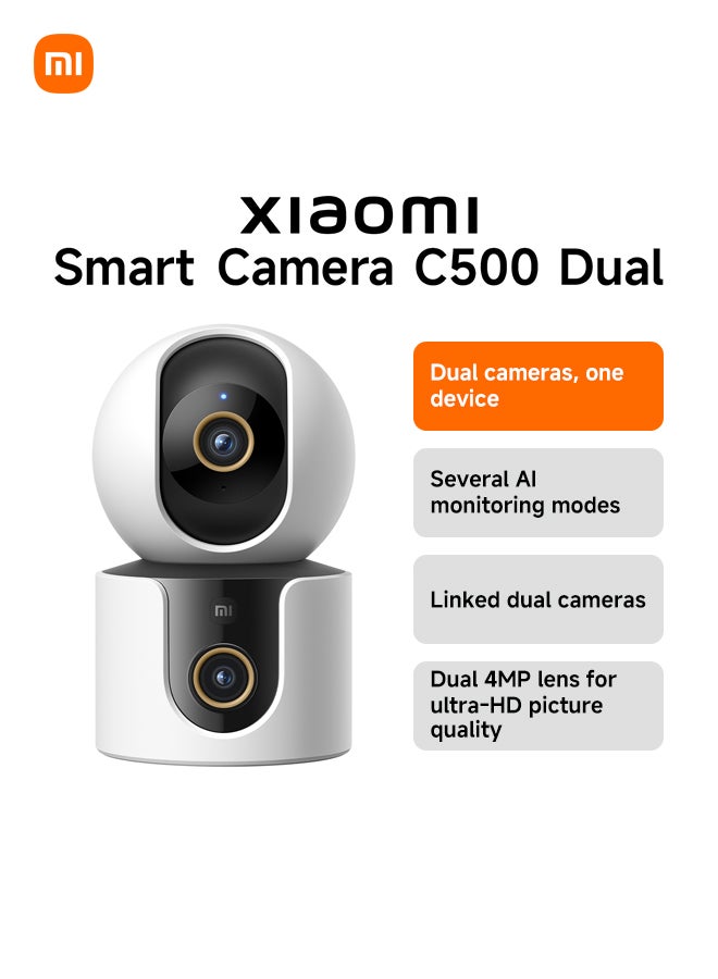 Xiaomi Smart Camera C500 Dual | Dual camera AI detection | Dual 4MP lens for ultra-HD | WiFi 6 | White - Image 1