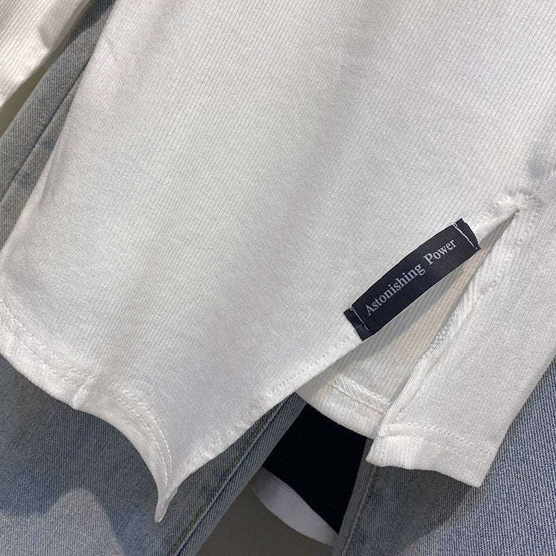 3305 # Real S Of Long-Sleeve T-Shirt For Women, Base Layer Top, New 2026 Slim-Fit Irregular Top - Image 5