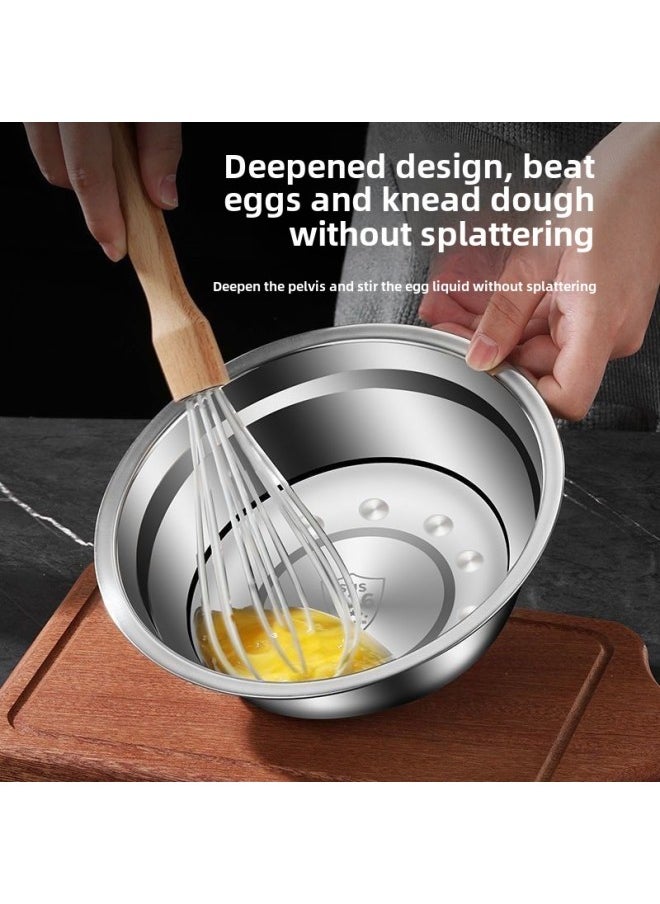 Generic - Soup Basin Special Thick 316L Stainless Steel Basin Soup Bowl Household Noodle Bowl Small Bowl Small Basin Egg Pot Vegetable Bowl Multi-purpose Basin Bowl-Specification: 316 Food Grade-Colour:Hot-selling 26cm Extra Thick 316l Soup Basin - Image 1