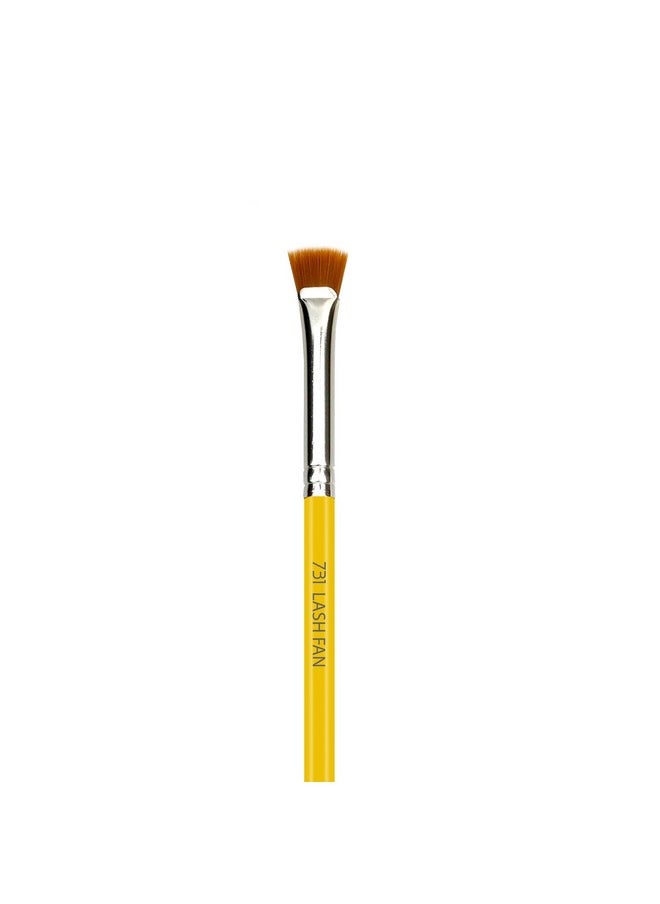 Bdellium Tools Professional Makeup Brush - Studio Series 731 Mascara Fan - With Soft Synthetic Fibers, For Applying Mascara (Yellow, 1Pc)  - Image 1