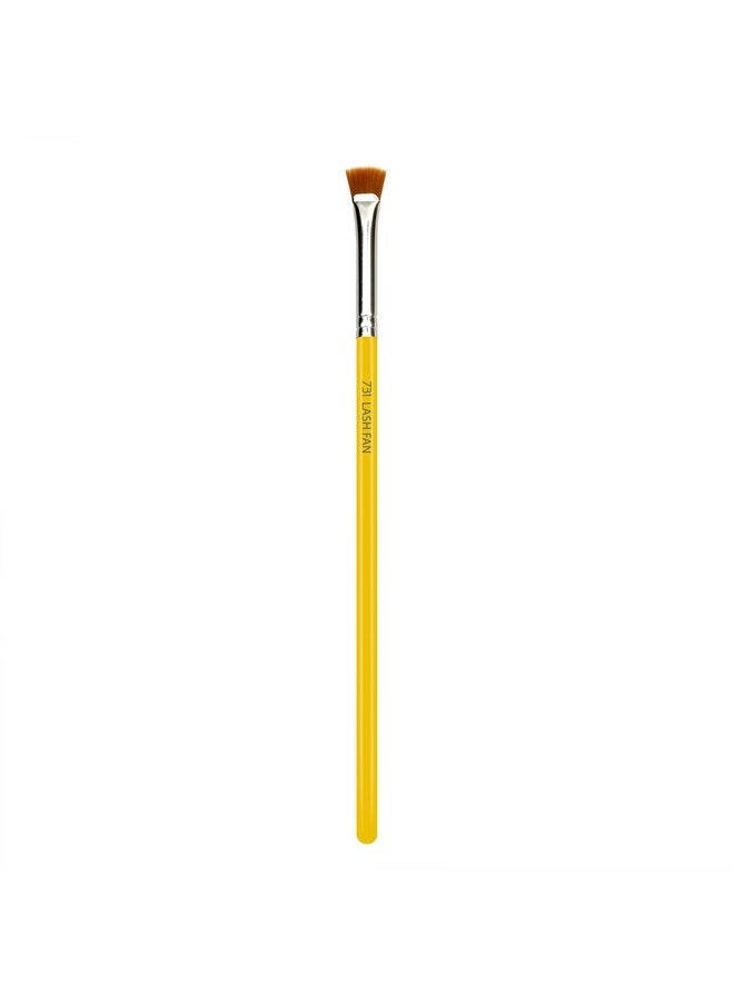 Bdellium Tools Professional Makeup Brush - Studio Series 731 Mascara Fan - With Soft Synthetic Fibers, For Applying Mascara (Yellow, 1Pc)  - Image 2