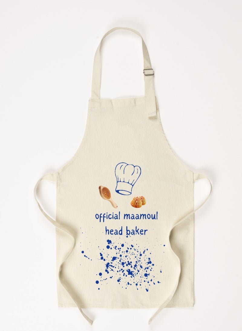 Hilalful HILALFUL Official maamoul head baker - Blue Print Apron| 100% Cotton | Suitabe for Kids and Children | Perfect Ramadan & Eid Gift for Young Kids and Children 