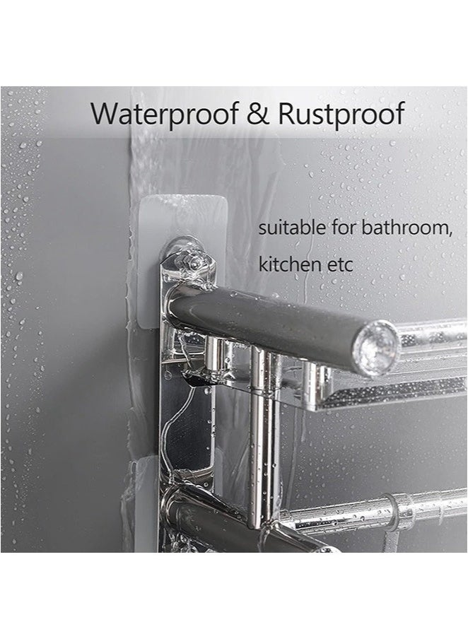 20Pcs Adhesive Hooks Heavy Duty, Wall Hooks for Hanging, Wall Hangers without Nails, 2 in 1 Screw Free Sticker for Wall Mount Shelf, Waterproof Rustproof Wall Hook for Bathroom Bedroom Picture Hanger - Image 5