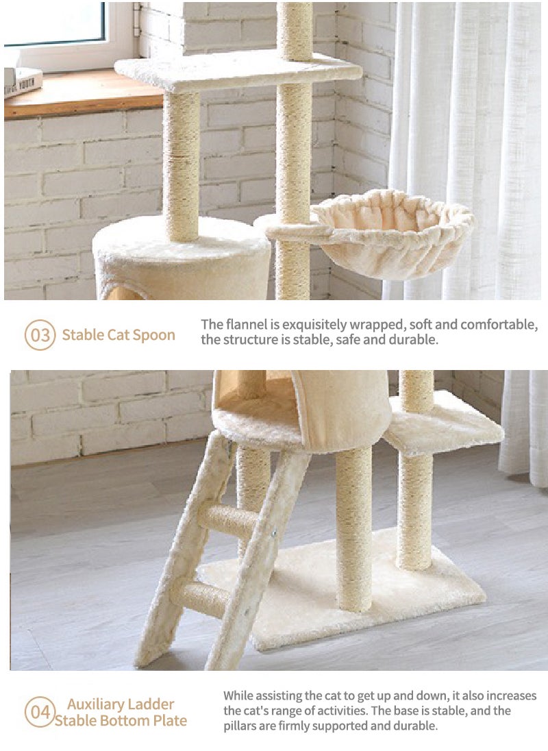 Kidle - Living Equipment Cat Play Tower Cat Toy Multi Level Platform Cat Tree Sisal Pillar Large Cat Climbing Frame Cat Nest Luxury Cat Scratch Post Cat Tree - Image 1