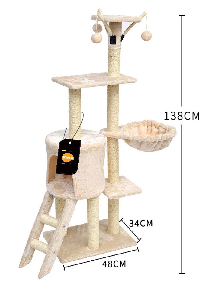 Kidle - Living Equipment Cat Play Tower Cat Toy Multi Level Platform Cat Tree Sisal Pillar Large Cat Climbing Frame Cat Nest Luxury Cat Scratch Post Cat Tree - Image 1