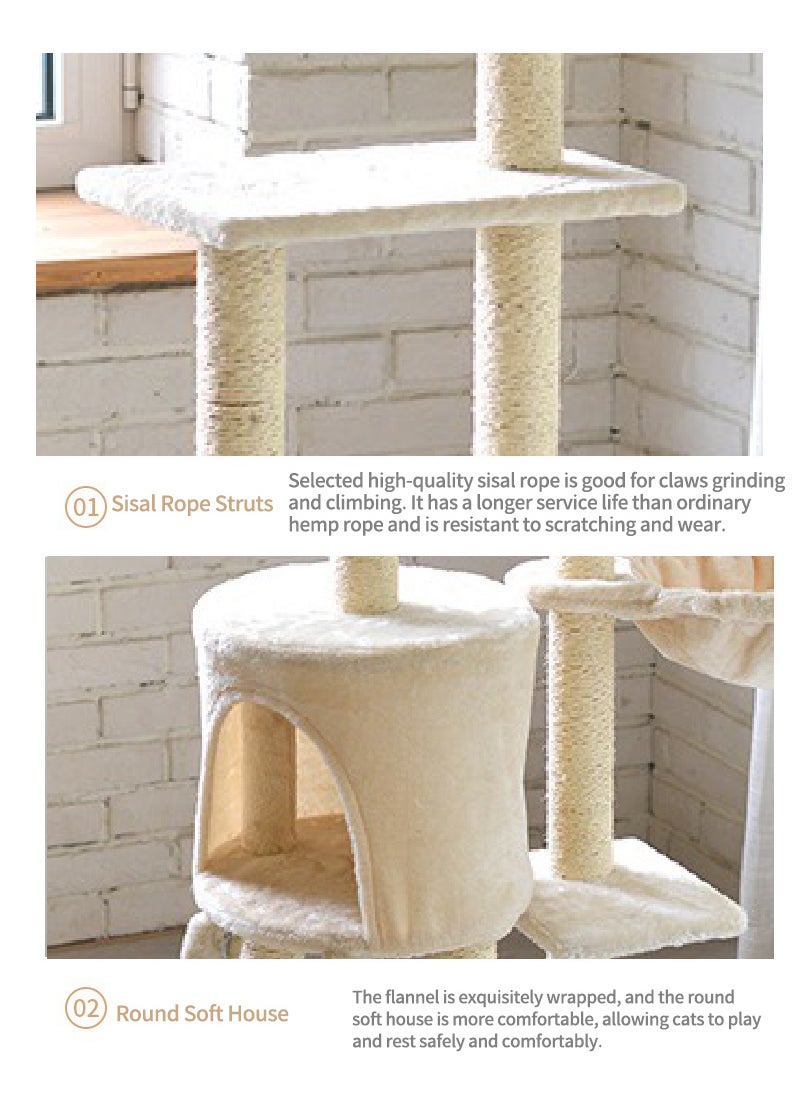 Kidle - Living Equipment Cat Play Tower Cat Toy Multi Level Platform Cat Tree Sisal Pillar Large Cat Climbing Frame Cat Nest Luxury Cat Scratch Post Cat Tree - Image 1