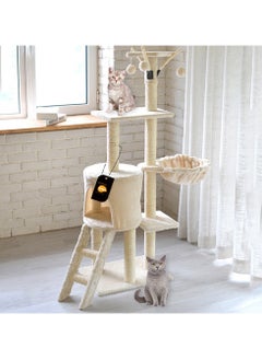 Kidle Living Equipment Cat Play Tower Cat Toy Multi Level Platform Cat Tree Sisal Pillar Large Cat Climbing Frame Cat Nest Luxury Cat Scratch Post Cat Tree  - Image 4