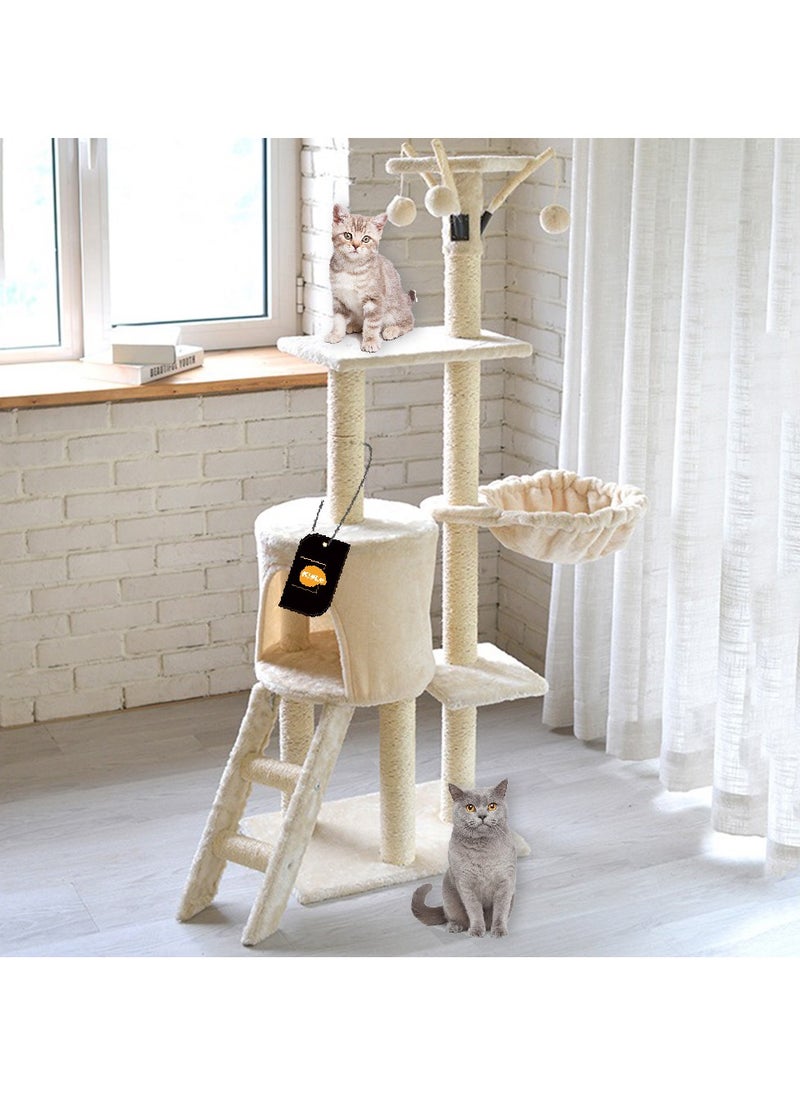 Kidle - Living Equipment Cat Play Tower Cat Toy Multi Level Platform Cat Tree Sisal Pillar Large Cat Climbing Frame Cat Nest Luxury Cat Scratch Post Cat Tree - Image 1