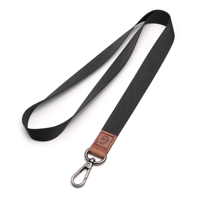 Glorisunity Lanyard, Long Neck Lanyard Key Lanyard, Id Badge Lanyard for Women and Men, Whistle, Keychain Soft Key Lanyard (Black) - Image 1
