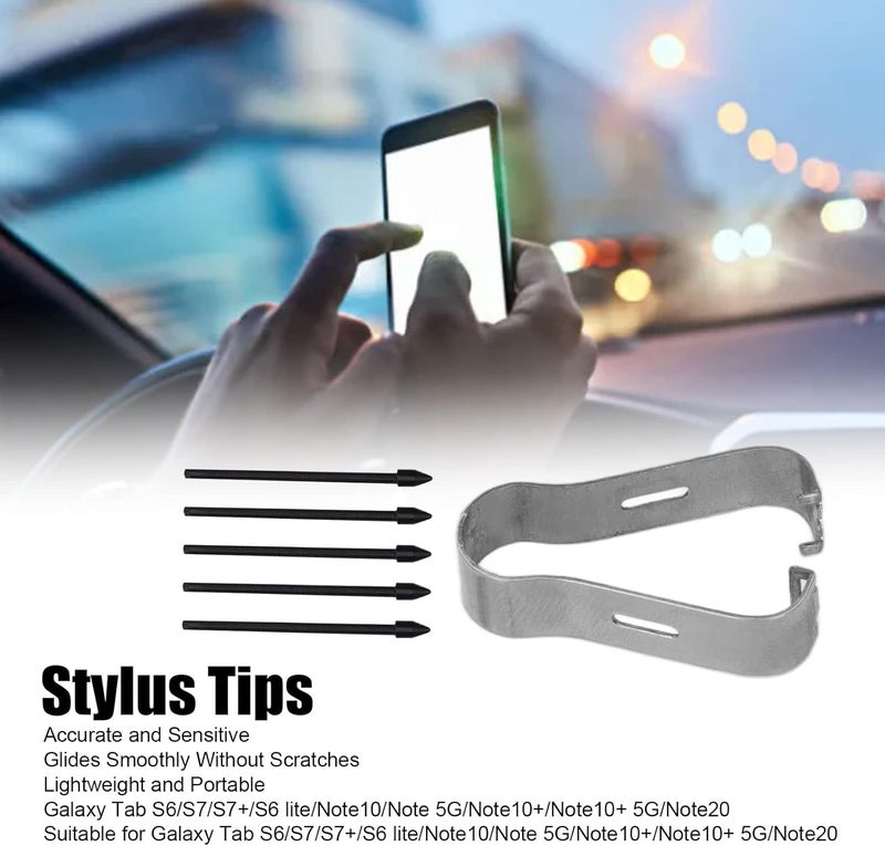 كلاراكو رؤوس قلم اللمس، 5 قطع رؤوس قلم اللمس المحمولة عالية الحساسية، رؤوس بديلة لأجهزة شاشة اللمس (أسود) - Image 2