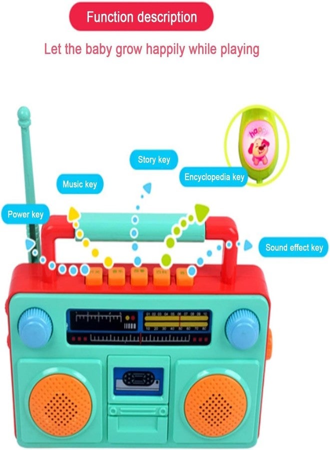 ROSEFAIR Kids Musical Toy Radio, Retro Style Tape Recorder with Light and Sound Effects - Color As Per Stock - Image 4