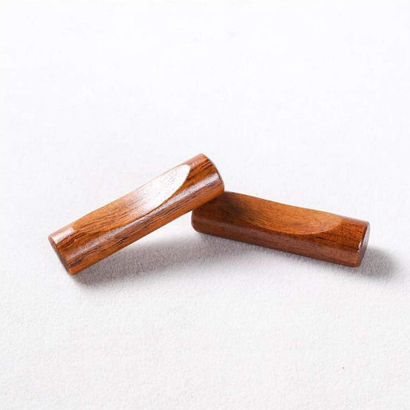 lasenersm 6 Pieces Natural Wooden Chopstick Rest Stands Spoon Rest Dinner Spoon Fork Knife Holder Wooden Chopstick Holder for Dining Table Decoration, Cylindrical - Image 2