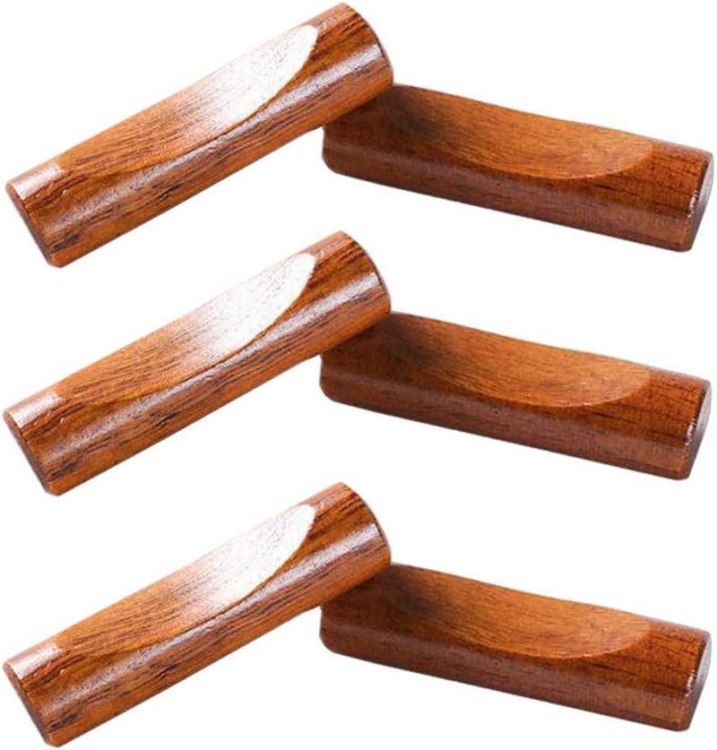 lasenersm 6 Pieces Natural Wooden Chopstick Rest Stands Spoon Rest Dinner Spoon Fork Knife Holder Wooden Chopstick Holder for Dining Table Decoration, Cylindrical - Image 1