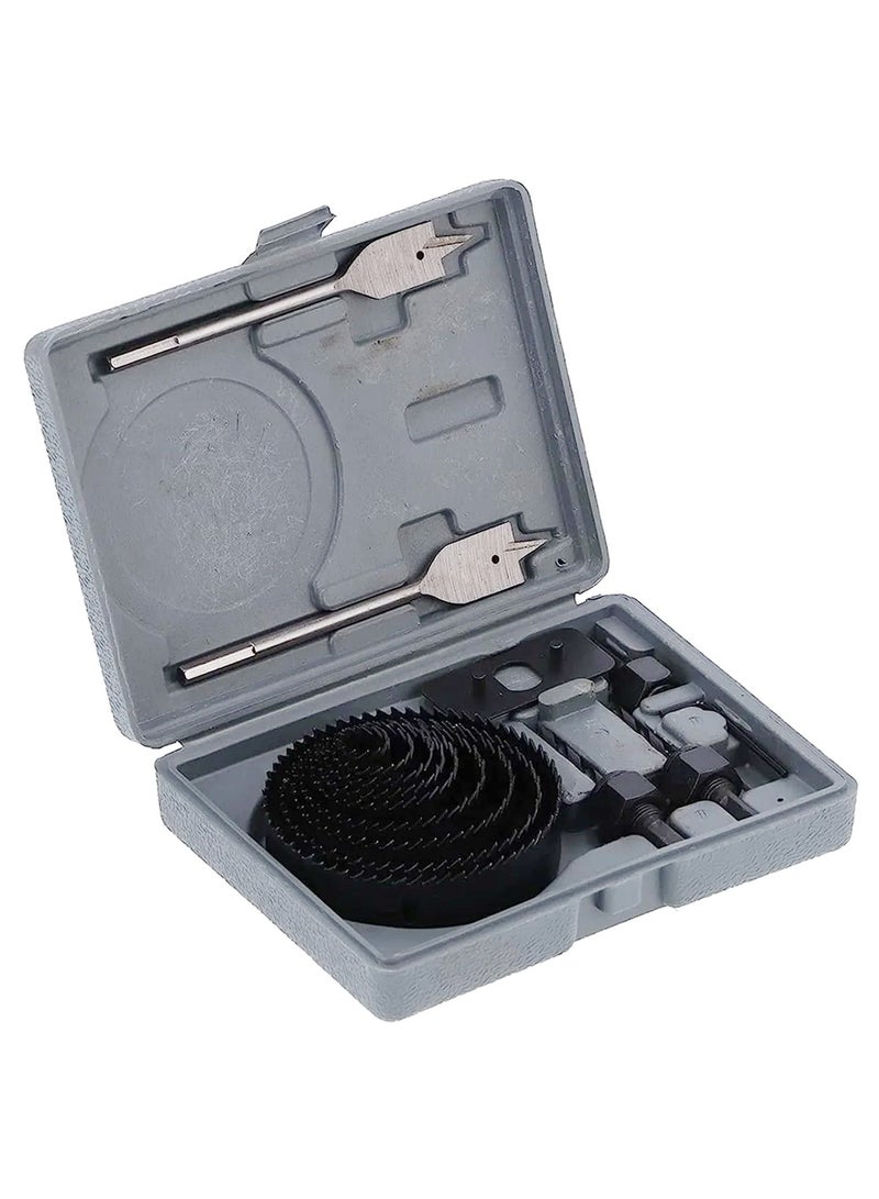 Hole Saw Set 18 PCS Heat Treated Teeth For Hard And Soft Woods Plastic Plasterboard  - Image 1