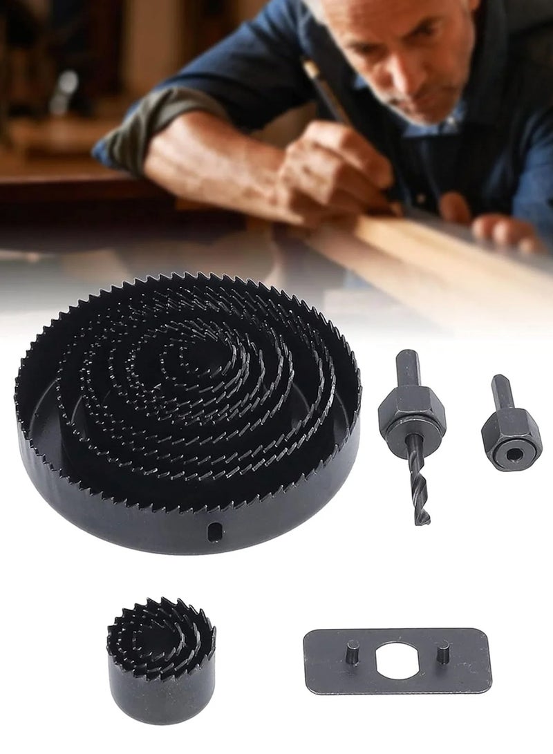 Hole Saw Set 18 PCS Heat Treated Teeth For Hard And Soft Woods Plastic Plasterboard  - Image 2
