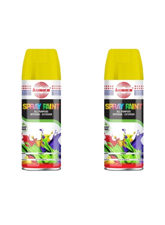 اسماكو طلاء بخاخ من اسماكو - أصفر فلورسنت - 400 مل - مجموعة قطعتين