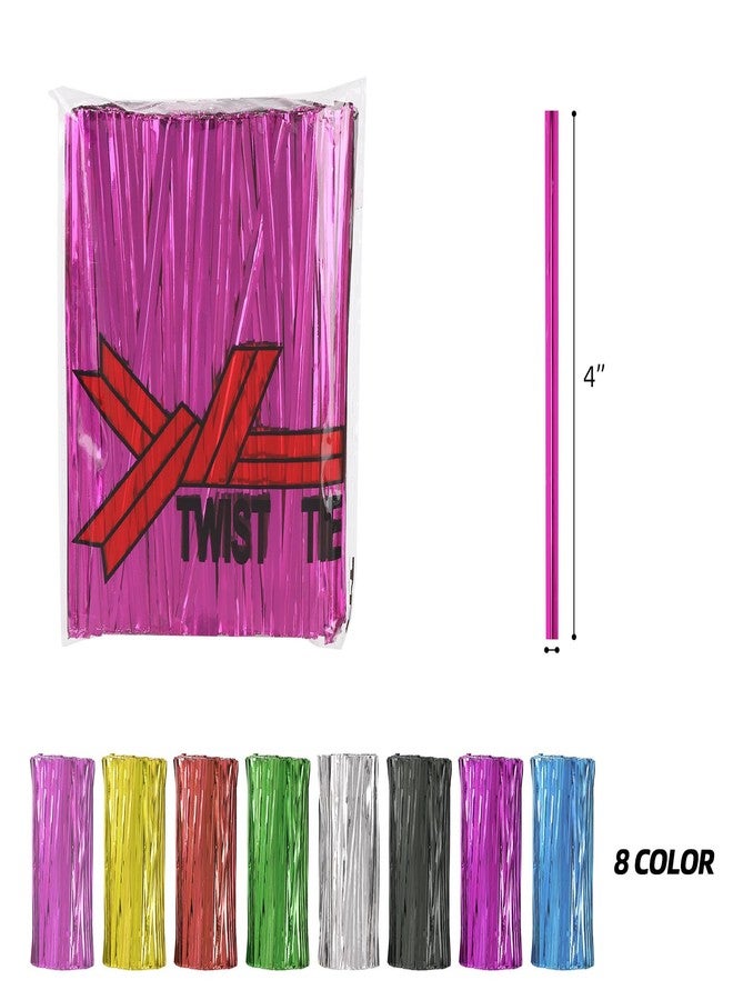 LoveBB 6400 Pcs 4" Twist Ties for Plastic Bags, 8 Colors Metallic Bread Ties Twisty-Ties for Party Gift Cello Candy Bread Treat Bags - Image 3