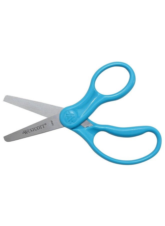 Westcott Westcott Classic Kids Scissors, Blunt Tip, 5-Inch, Neon Blue (15968) - Image 5