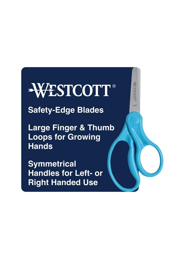 Westcott Westcott Classic Kids Scissors, Blunt Tip, 5-Inch, Neon Blue (15968) - Image 1