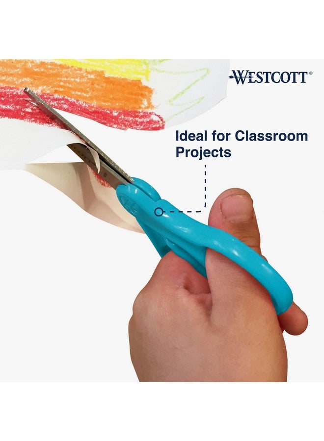 Westcott Westcott Classic Kids Scissors, Blunt Tip, 5-Inch, Neon Blue (15968) - Image 4