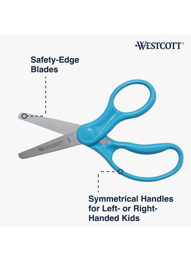 Westcott Westcott Classic Kids Scissors, Blunt Tip, 5-Inch, Neon Blue (15968) - Image 2